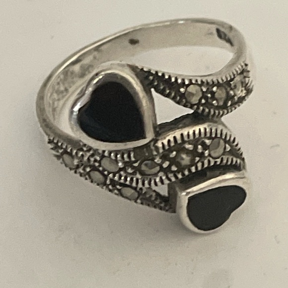 Sterling silver 925 2 hearts ring - Picture 9 of 13